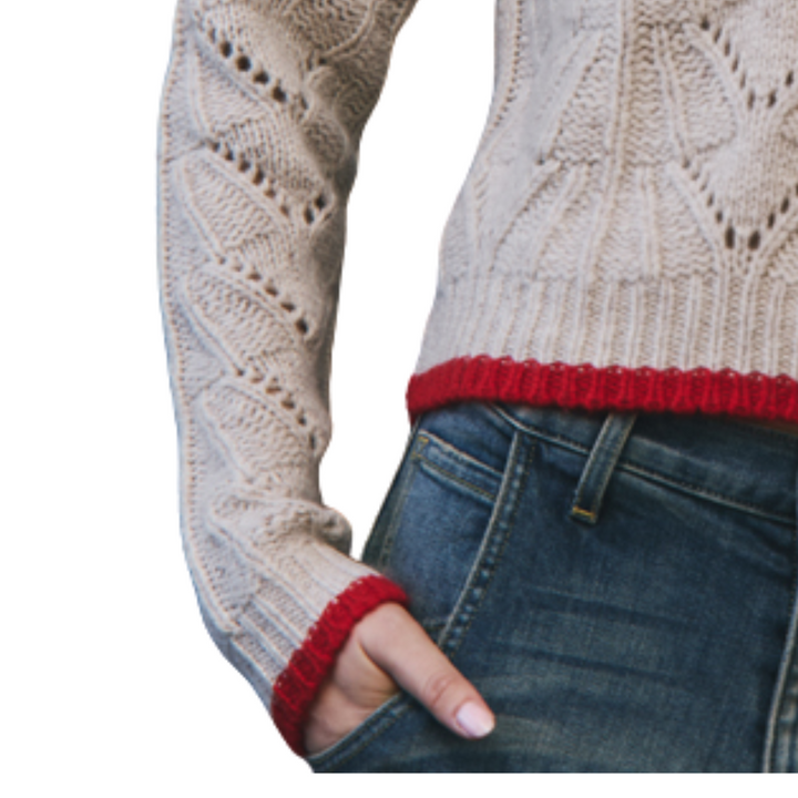 Autumn Cashmere W Boxy Shell Stitch Tipped Crew