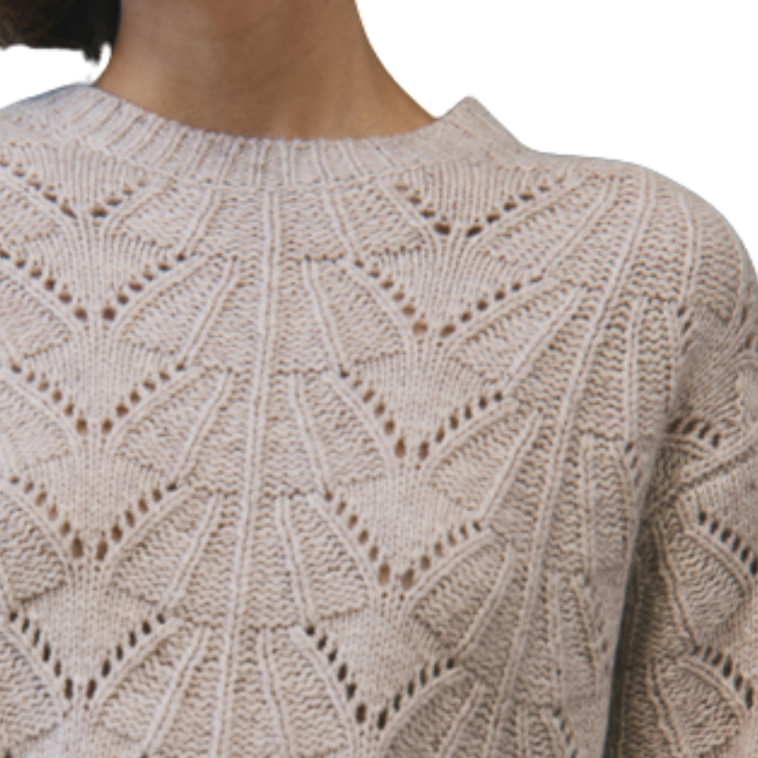 Autumn Cashmere W Boxy Shell Stitch Tipped Crew
