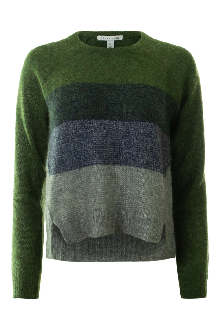Autumn Cashmere Raglan Links Stitch Stripe Crew