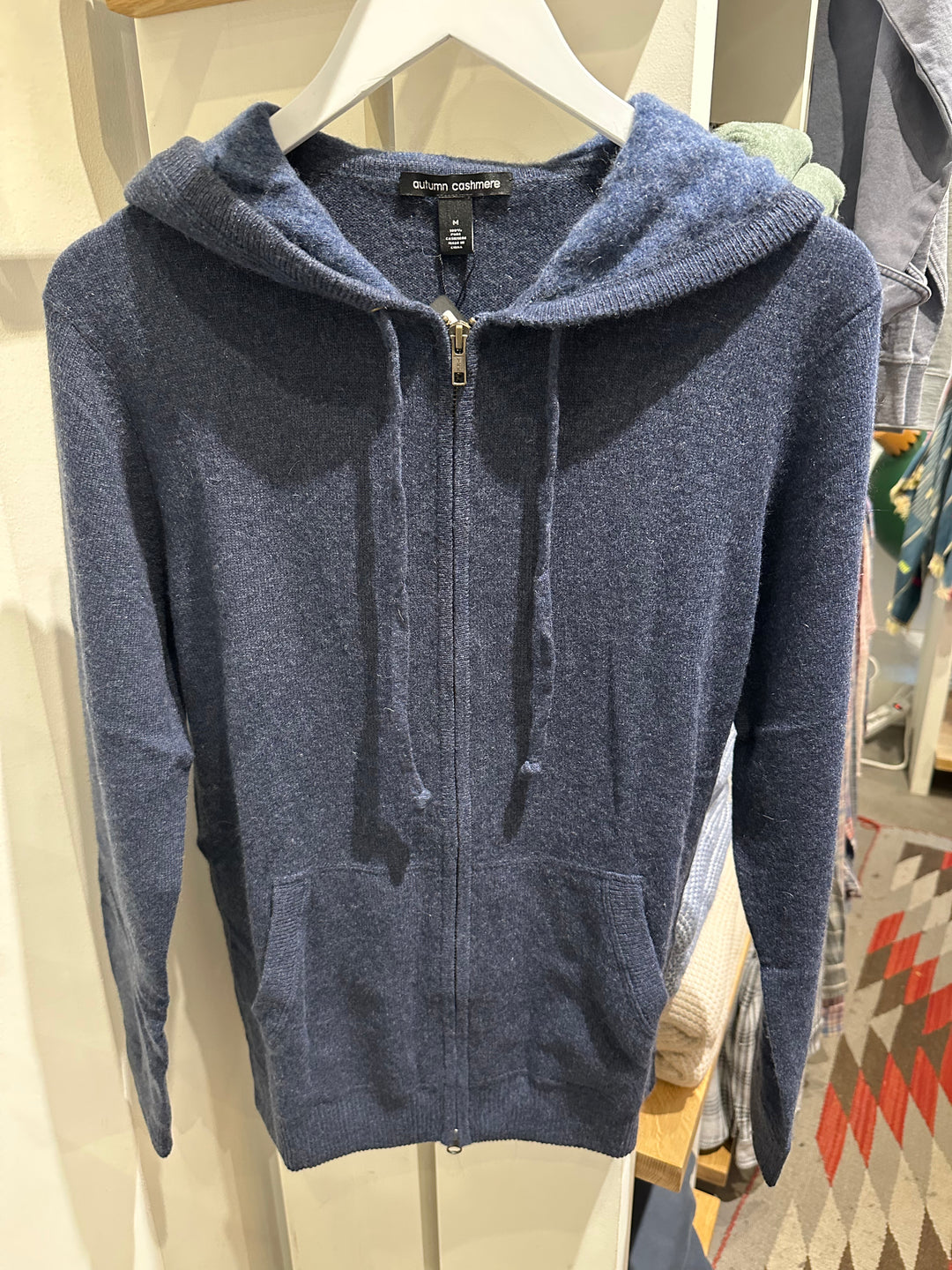 Autumn Cashmere Full Zip Hoodie Contrast Hood