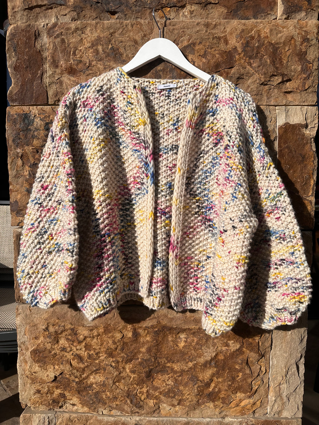Maiami Merino Pearl Pattern Bomber Cardigan