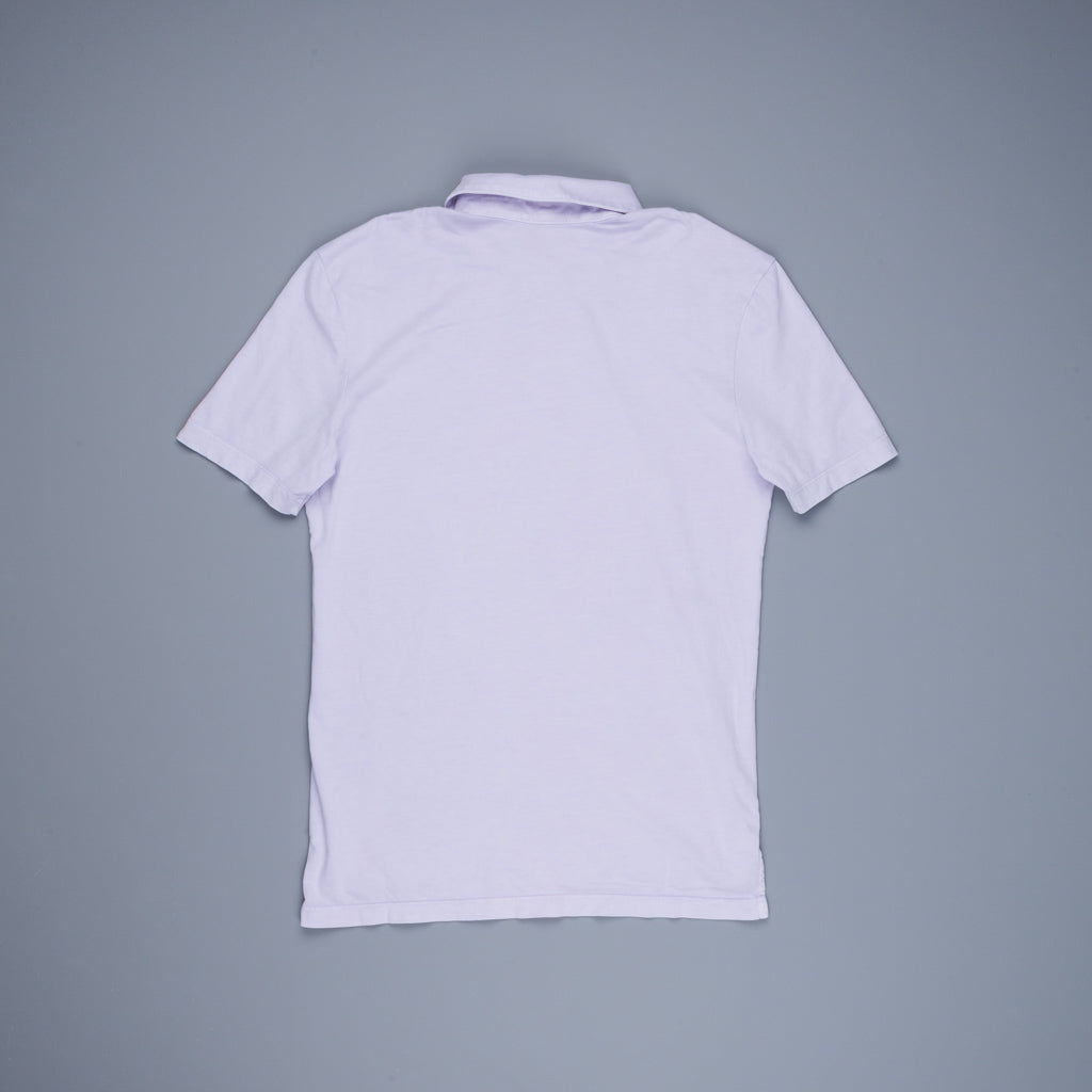 James Perse Revised Standard Polo in light purple lavender color back view