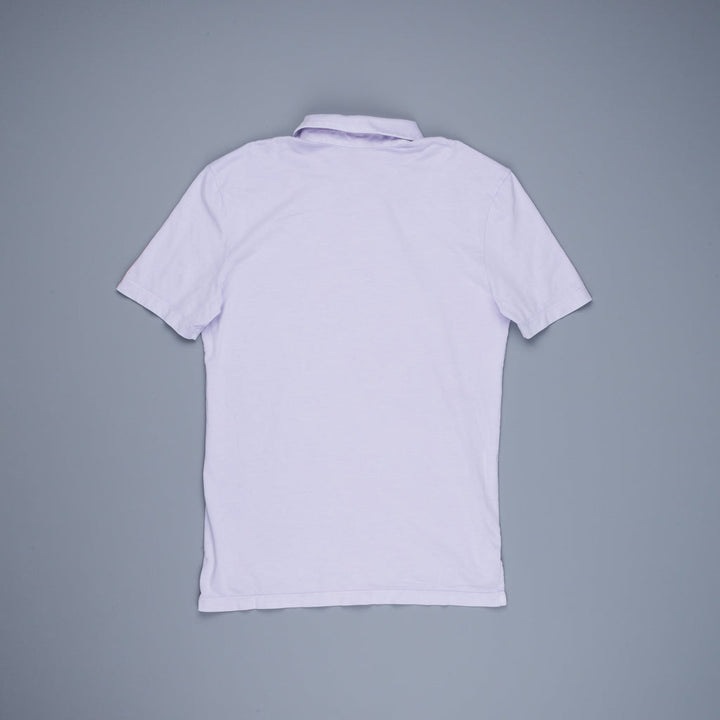 James Perse Revised Standard Polo in light purple lavender color back view