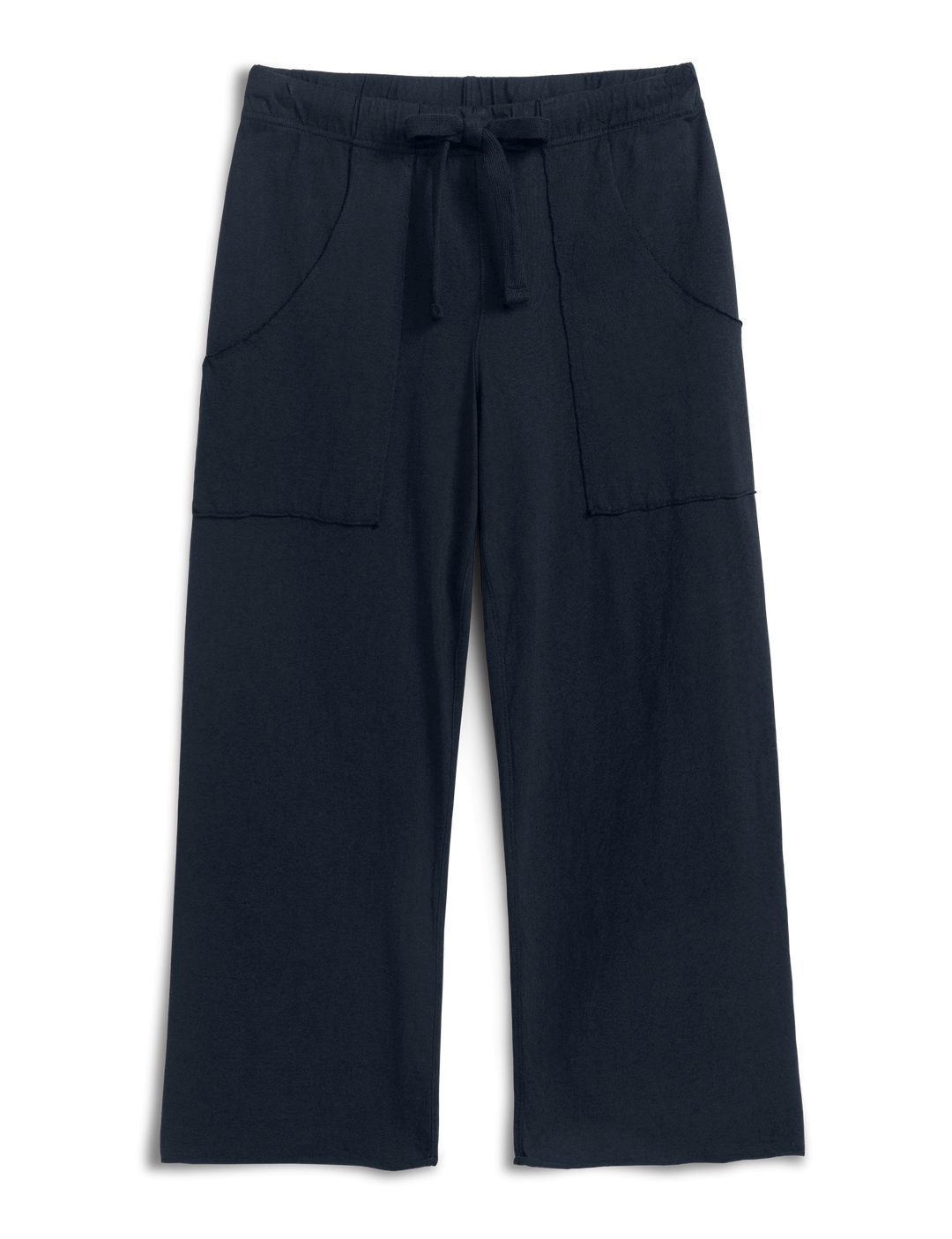 Frank & Eileen HJ Penny navy wide-leg pants with drawstring waist and patch pockets