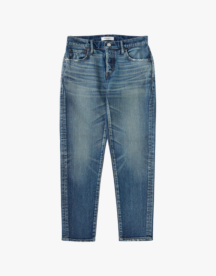 Moussy Vintage Slim Straight jeans in Mallard wash on white background