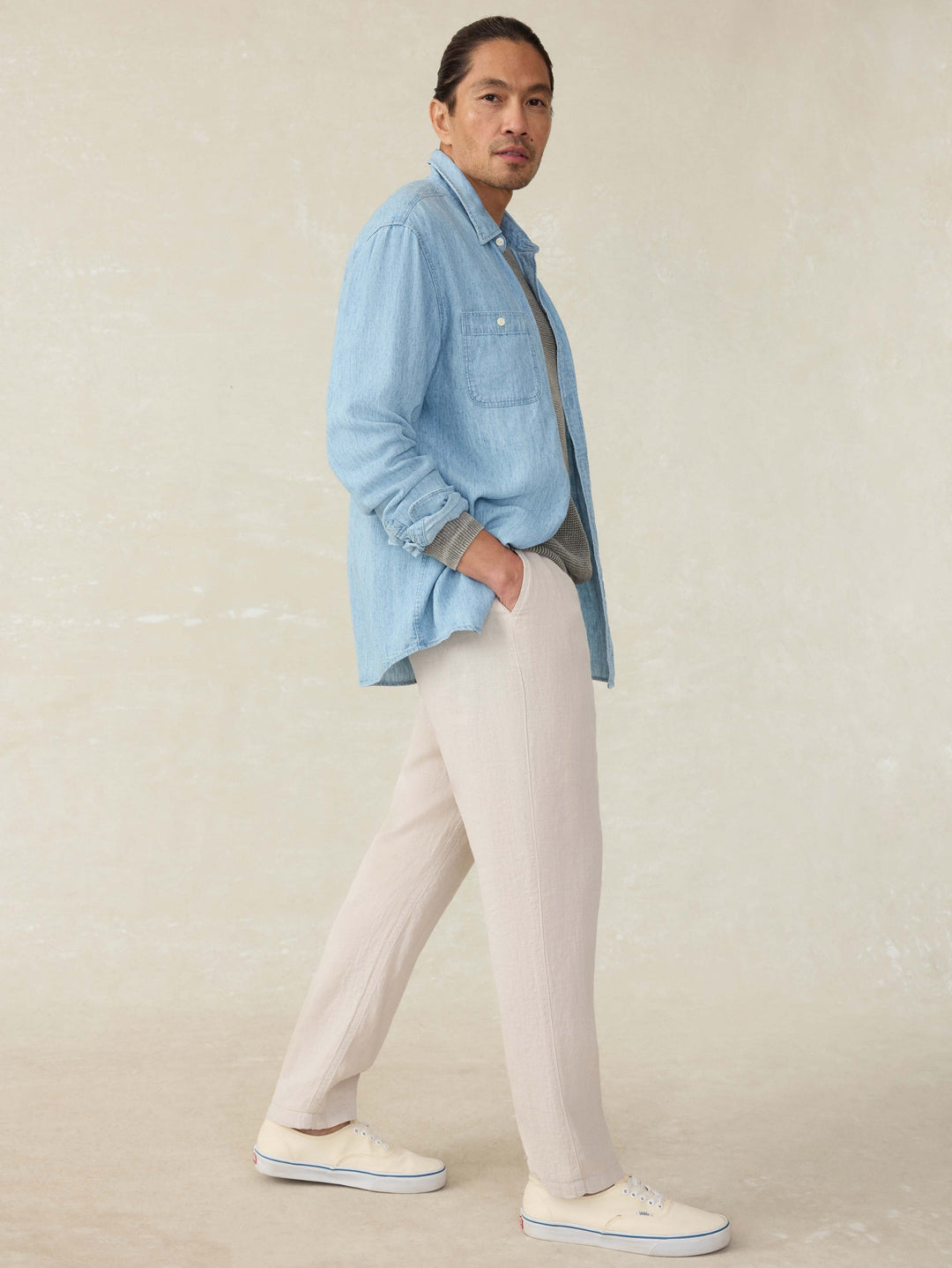 Faherty Linen Drawstring Pants