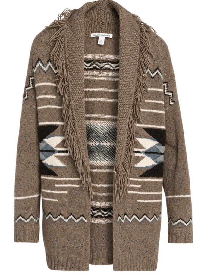 Autumn Cashmere Southwest Fringed Shawl Collar Throw