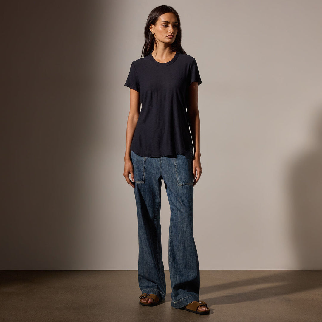 James Perse W Sheer Slub Crew Neck Tee