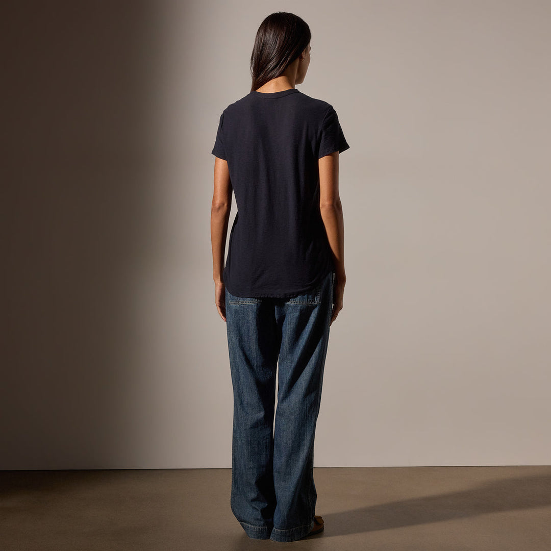 James Perse W Sheer Slub Crew Neck Tee