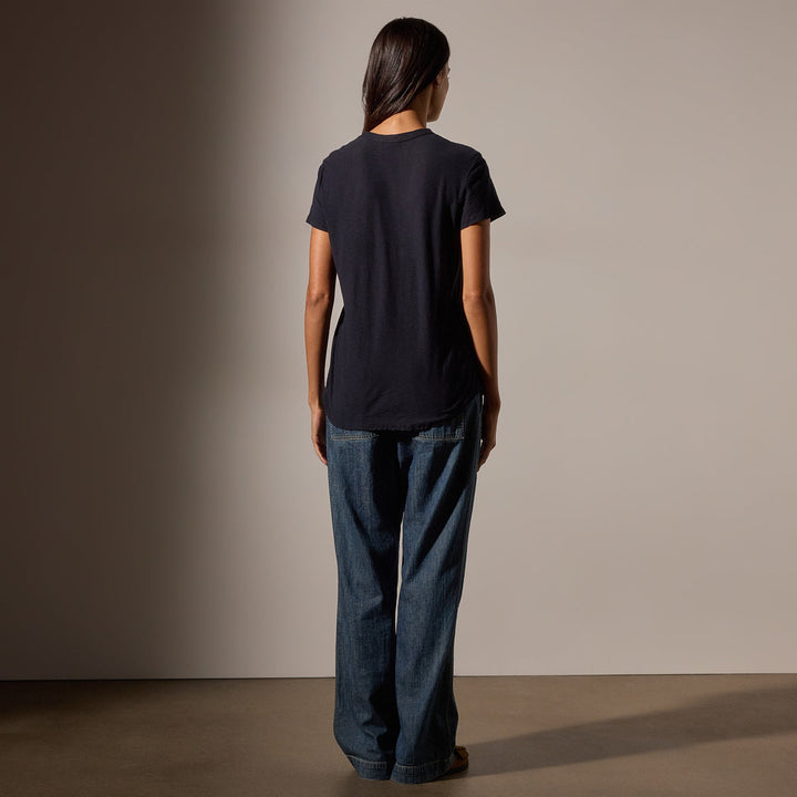 James Perse W Sheer Slub Crew Neck Tee