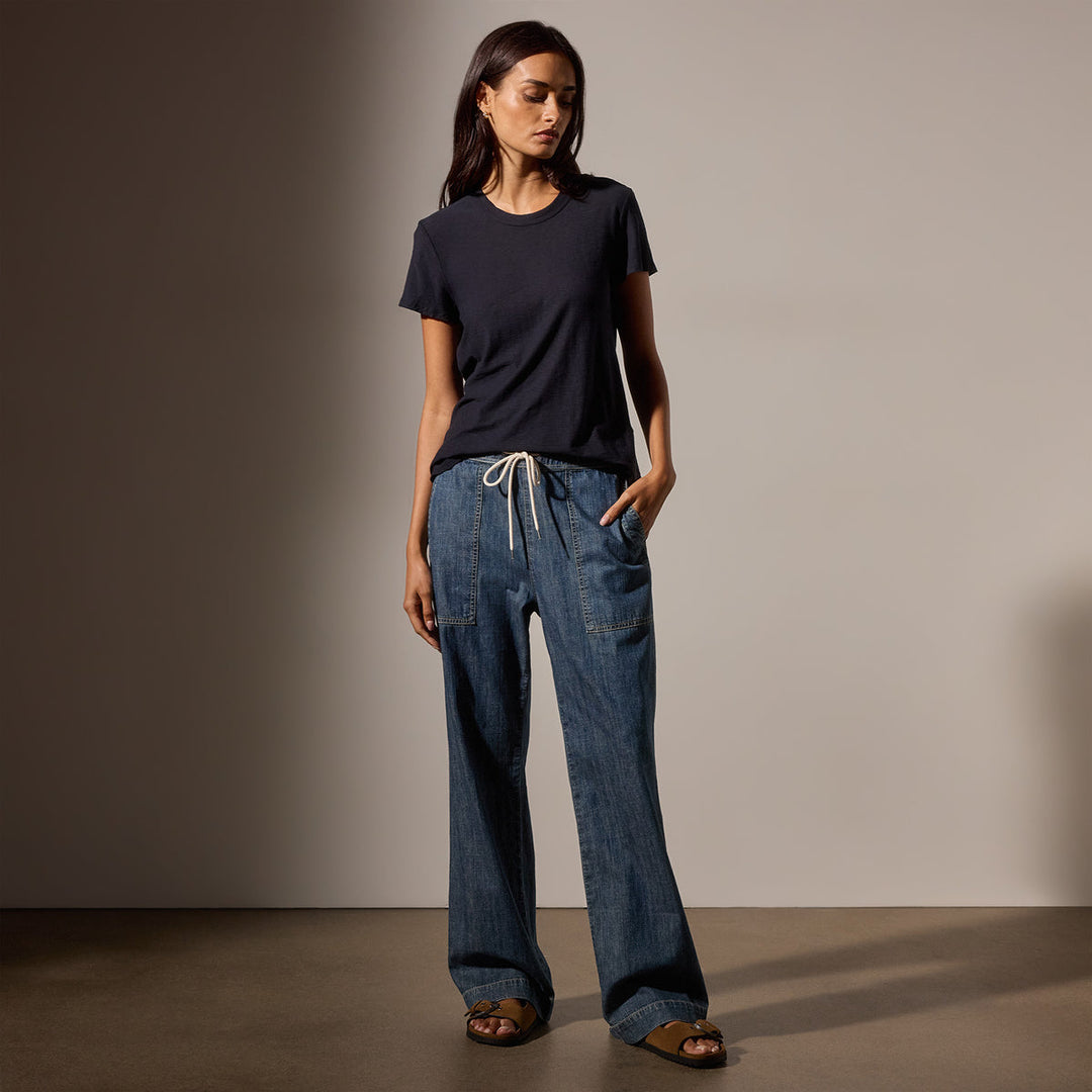 James Perse W Sheer Slub Crew Neck Tee