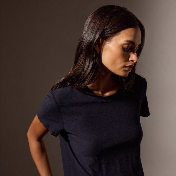 James Perse W Sheer Slub Crew Neck Tee