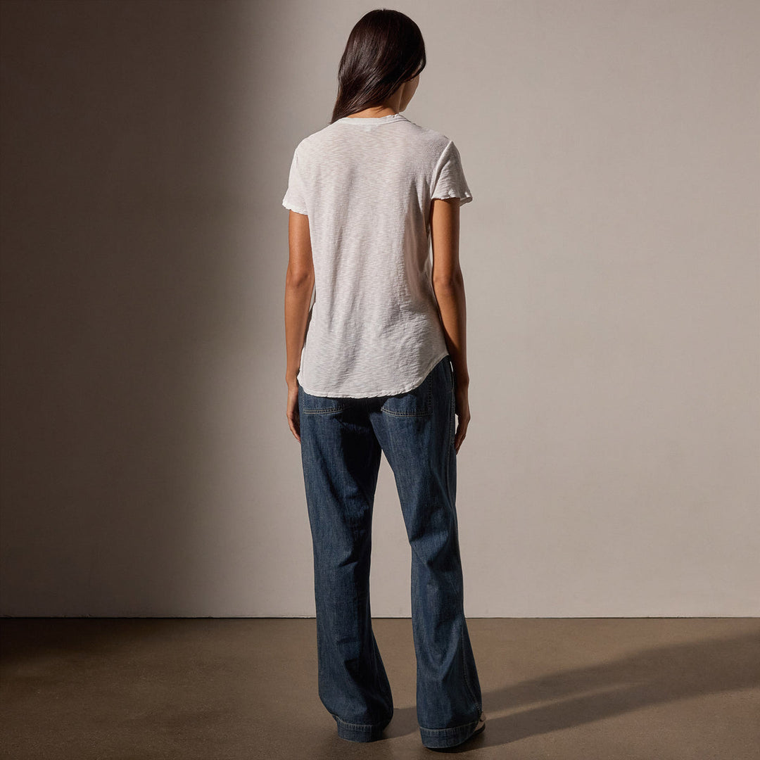 James Perse W Sheer Slub Crew Neck Tee