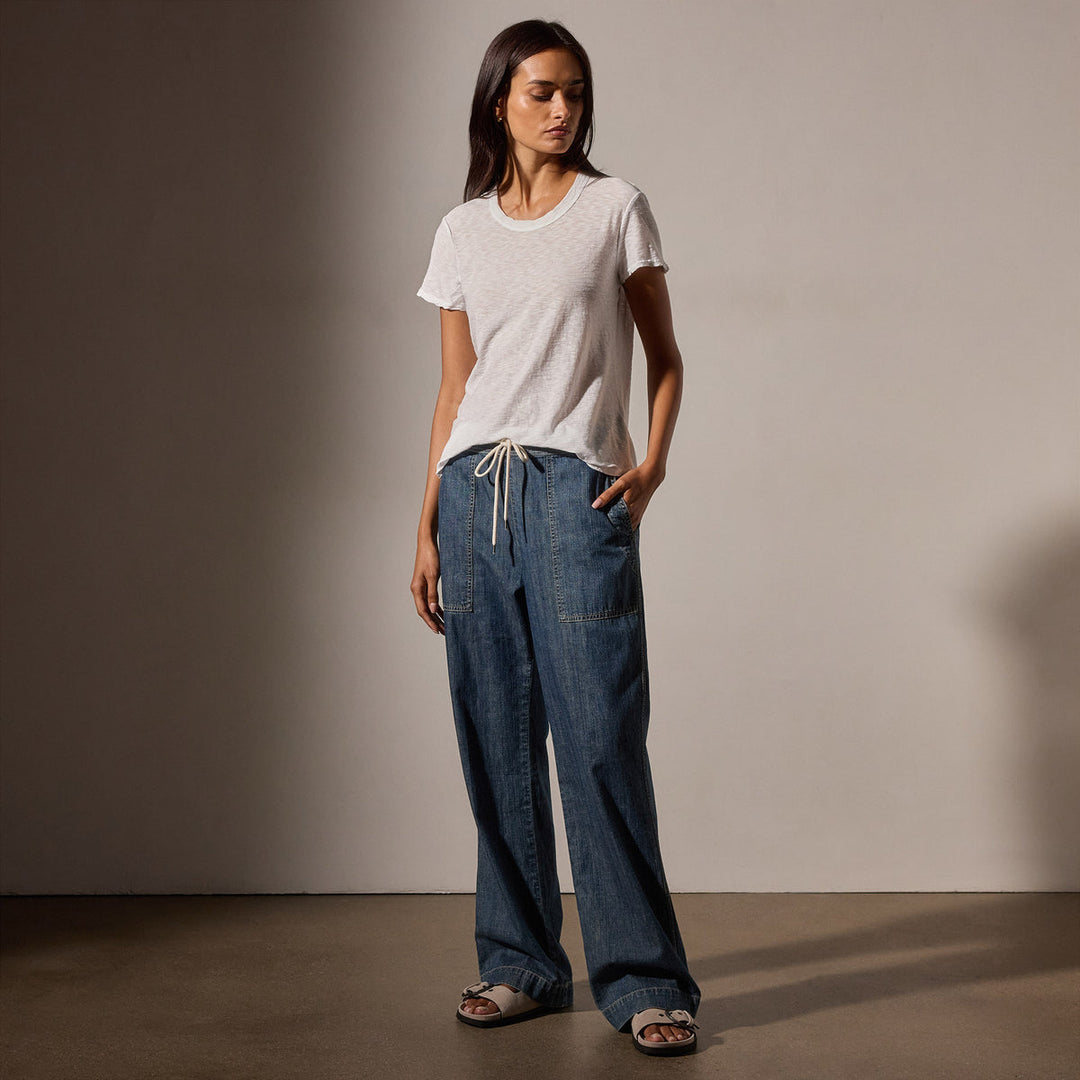 James Perse W Sheer Slub Crew Neck Tee