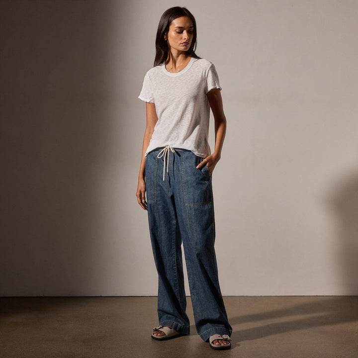 James Perse W Sheer Slub Crew Neck Tee