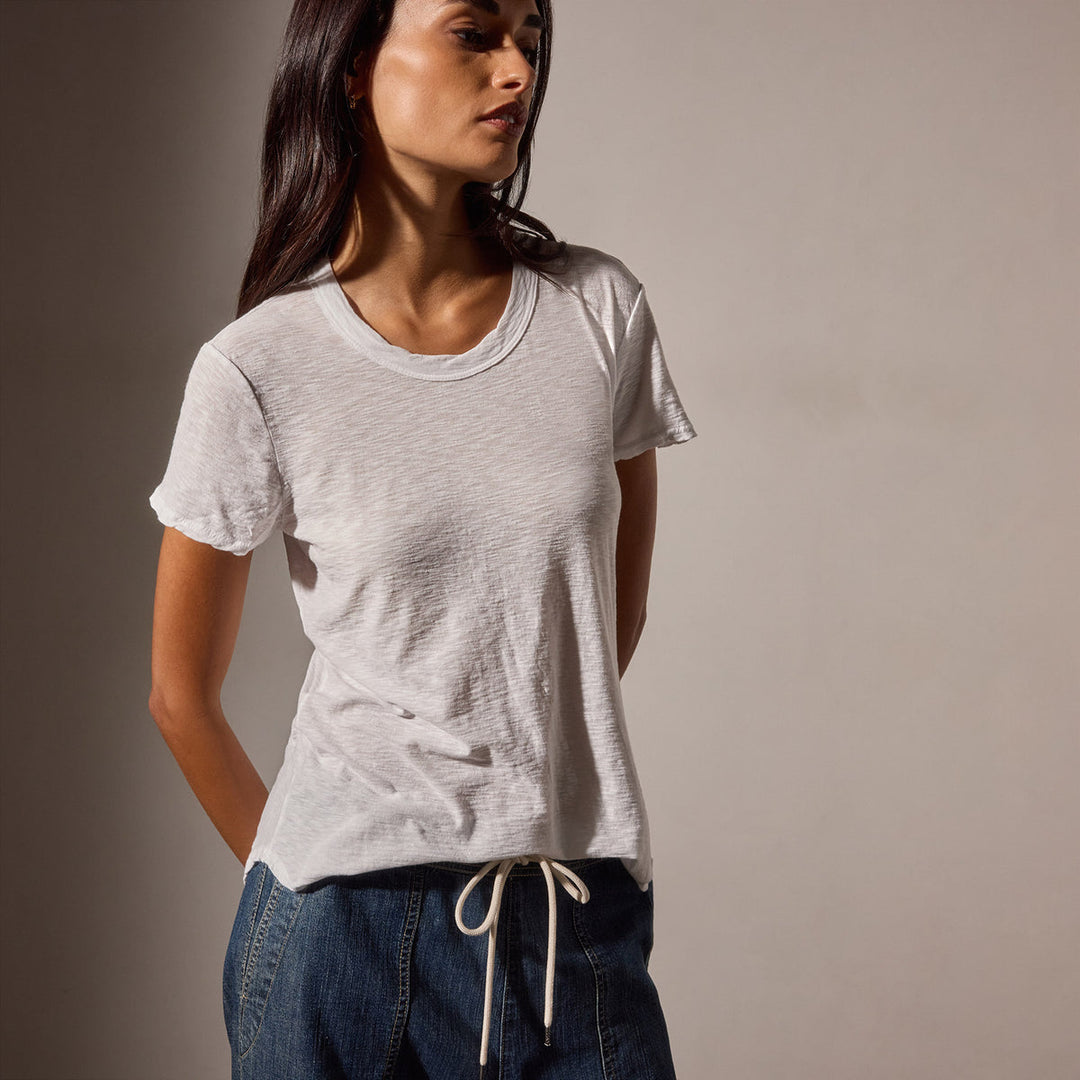 James Perse W Sheer Slub Crew Neck Tee