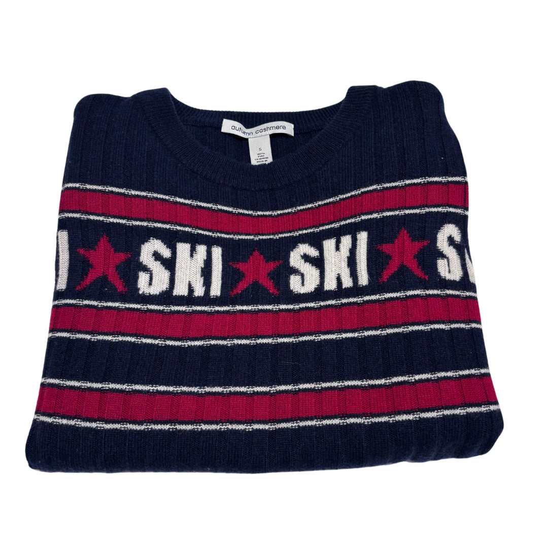 Autumn Cashmere W Striped Rib Ski Crew