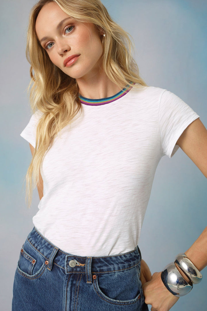 Goldie W Summer Rainbow Ringer Tee