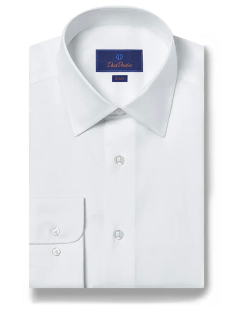 David Donahue Slim Fit Dress Shirt Barrel Cuff