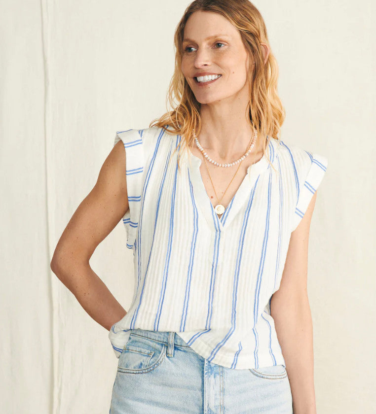 Faherty W Dream Cotton Gauze Dylan Top