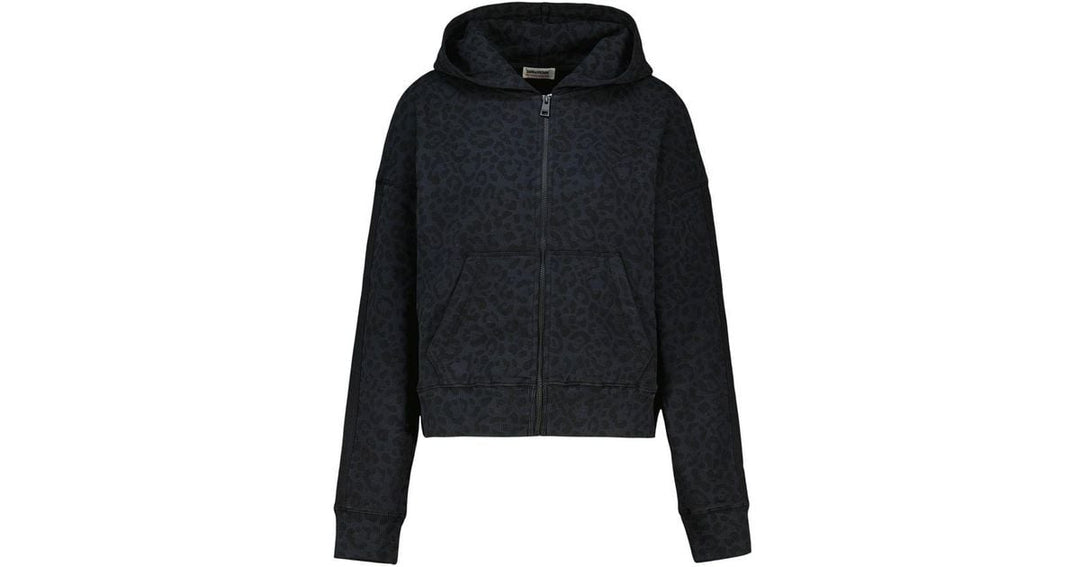 Zadig & Voltaire Swee Zip Mo Animalier dark leopard print zip-up hoodie