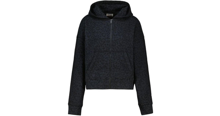 Zadig & Voltaire Swee Zip Mo Animalier dark leopard print zip-up hoodie