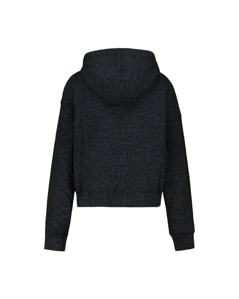 Zadig & Voltaire dark leopard print cropped hoodie sweatshirt back view
